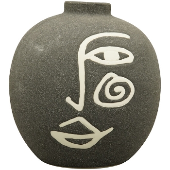 Vase SilO, schwarz, Porzellan, 15,5x15,5x16,2 cm