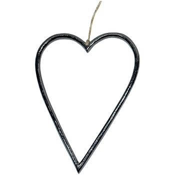HerzHänger Puri, schwarz, Alu, 7,5x0,6x10 cm