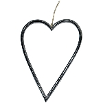 HerzHänger Puri, schwarz, Alu, 15x0,6x19 cm