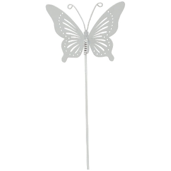 SchmetterlingStick ClairBlanc, weiß, Metall, 10,5x8,5x44 cm