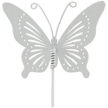 SchmetterlingStick ClairBlanc, weiß, Metall, 14x11x50 cm