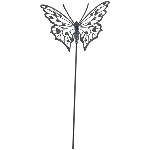 SchmetterlingStick Sobre, schwarz, Metall, 10,5x8x44 cm