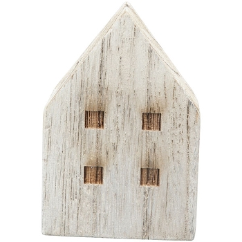 Haus LaMer, natur/blau, Holz, 9x7x12,5 cm