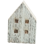 Haus LaMer, natur/blau, Holz, 9x7x12,5 cm