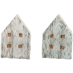 Haus LaMer, natur/blau, Holz, 9x7x12,5 cm