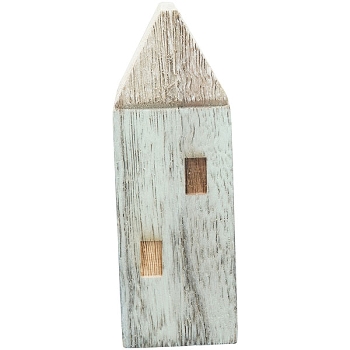 Haus LaMer, natur/blau, Holz, 5,5x4,5x13 cm