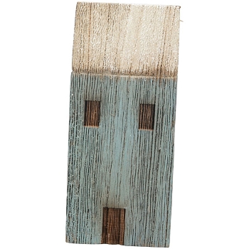 Haus LaMer, natur/blau, Holz, 5,5x4,5x13 cm