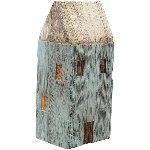 Haus LaMer, natur/blau, Holz, 5,5x4,5x13 cm