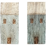 Haus LaMer, natur/blau, Holz, 5,5x4,5x13 cm