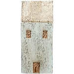 Haus LaMer, natur/blau, Holz, 8x6x18 cm