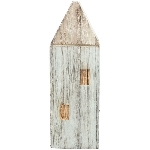 Haus LaMer, natur/blau, Holz, 8x6x18 cm