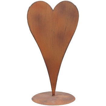 HerzVase Tôle, rusty, Metall, 21,5x18x45 cm
