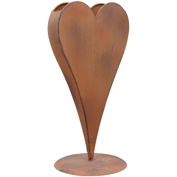 HerzVase Tôle, rusty, Metall, 28x23x60 cm