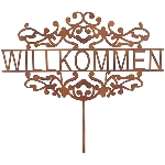 GartenStecker Willkommen Tôle, rusty, Metall, 46x0,1x106 cm
