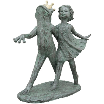 Mädchen mit Frosch TroupeR, Polyresin, 29x18,5x35,5 cm