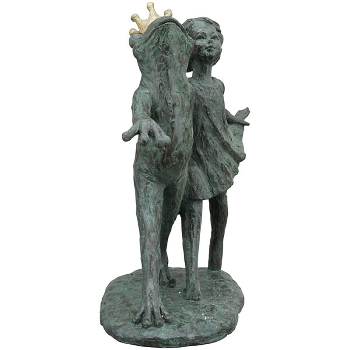 Mädchen mit Frosch TroupeR, Polyresin, 29x18,5x35,5 cm