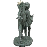 Mädchen mit Frosch TroupeR, Polyresin, 29x18,5x35,5 cm