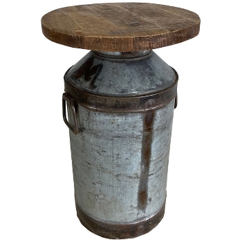 Tisch Antiquité, zink, Metall/Holz, 40x40x66 cm