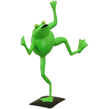 Frosch Kanu, grün, Metall, 44x18x44 cm