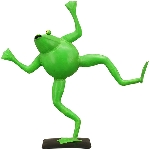 Frosch Kanu, grün, Metall, 44x18x44 cm