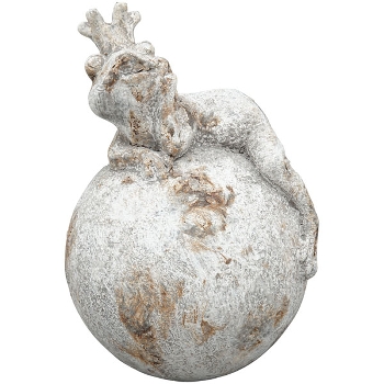 Frosch auf Kugel Valo, Polyresin, 14,5x14,5x22 cm