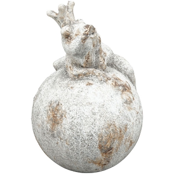 Frosch auf Kugel Valo, Polyresin, 14,5x14,5x22 cm