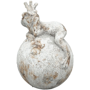 Frosch auf Kugel Valo, Polyresin, 14,5x14,5x22 cm