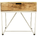 Tisch Puri, natur/weiß, Holz/Metall, 58x47x57 cm