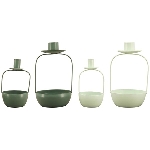 Kerzenhalter Set/2 WIRE, grün, Metall, 8x2,5x15 cm