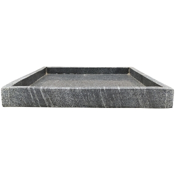 Tablett Dalle, schwarz, Marmor, 30x30x4 cm