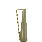 Vase EnameL, olive, Metall,  9x7,5x30 cm