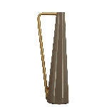 Vase EnameL, grau, Metall, 9x7,5x30 cm
