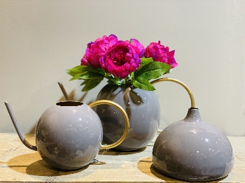 GießKanne EnameL, grau, Metall, 39x20x22 cm