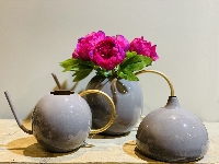 GießKanne EnameL, grau, Metall, 39x20x22 cm