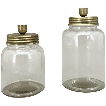 KerzenHalter Doré, gold, Glas/Metall, 8x12x18 cm