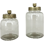 KerzenHalter Doré, gold, Glas/Metall, 12,5x8x22,5 cm