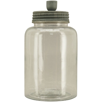 KerzenHalter Junker, zink, Metall/Glas, 12,5x8x19,5 cm