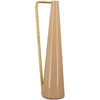 Vase EnameL, rosa, Metall, 9x9x38 cm