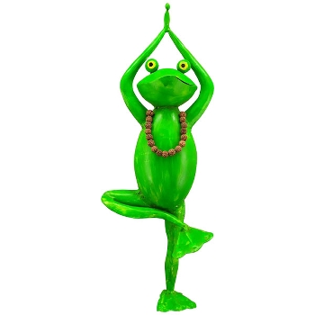 Frosch Yoga Kanu, Metall, 23x14x57 cm