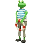 Frosch RettungsSchwimmer Kanu, Metall, 16x13x48 cm