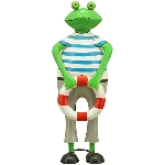 Frosch RettungsSchwimmer Kanu, Metall, 16x13x48 cm