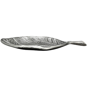 BlattTablett GROS, silber, Alu, 23x17x2,5 cm
