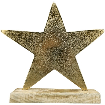 Stern Aurum, gold, Alu/Holz, 29x5x29 cm