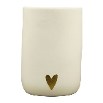 Vase CœuR, weiß, Porzellan, 8,4x8,4x11,6 cm