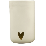 Vase CœuR, weiß, Porzellan, 9,1x9,1x15,5 cm