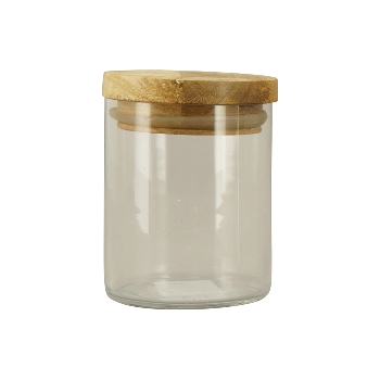 Bonboniere Verrerie, klar/natur, Glas/Holz, 8,5x8,5x11 cm