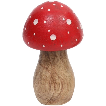 Pilz Dost, rot, Holz, 6x6x10 cm