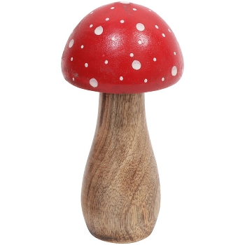 Pilz Dost, rot, Holz, 7x7x14 cm