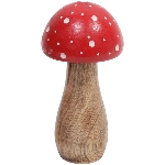 Pilz Dost, rot, Holz, 7x7x14 cm