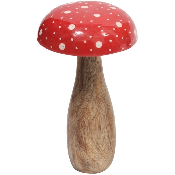 Pilz Dost, rot, Holz, 12x12x20 cm